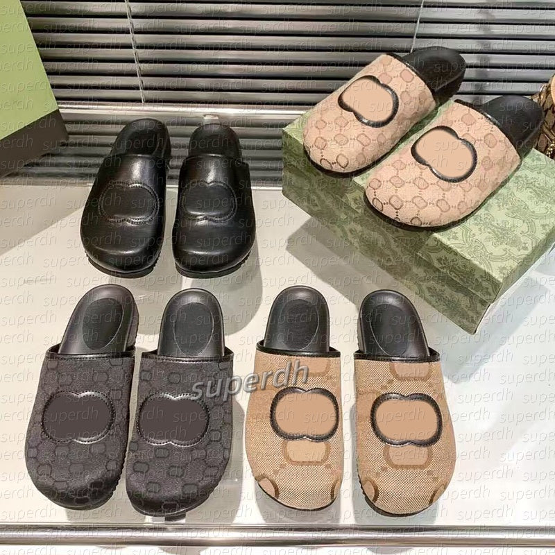 Designers Luxury Slippers Slide Women Ladies Rubber Hollow Platform Sandals Flip Flops Scuffs Lovely Sunny Beach Shoes