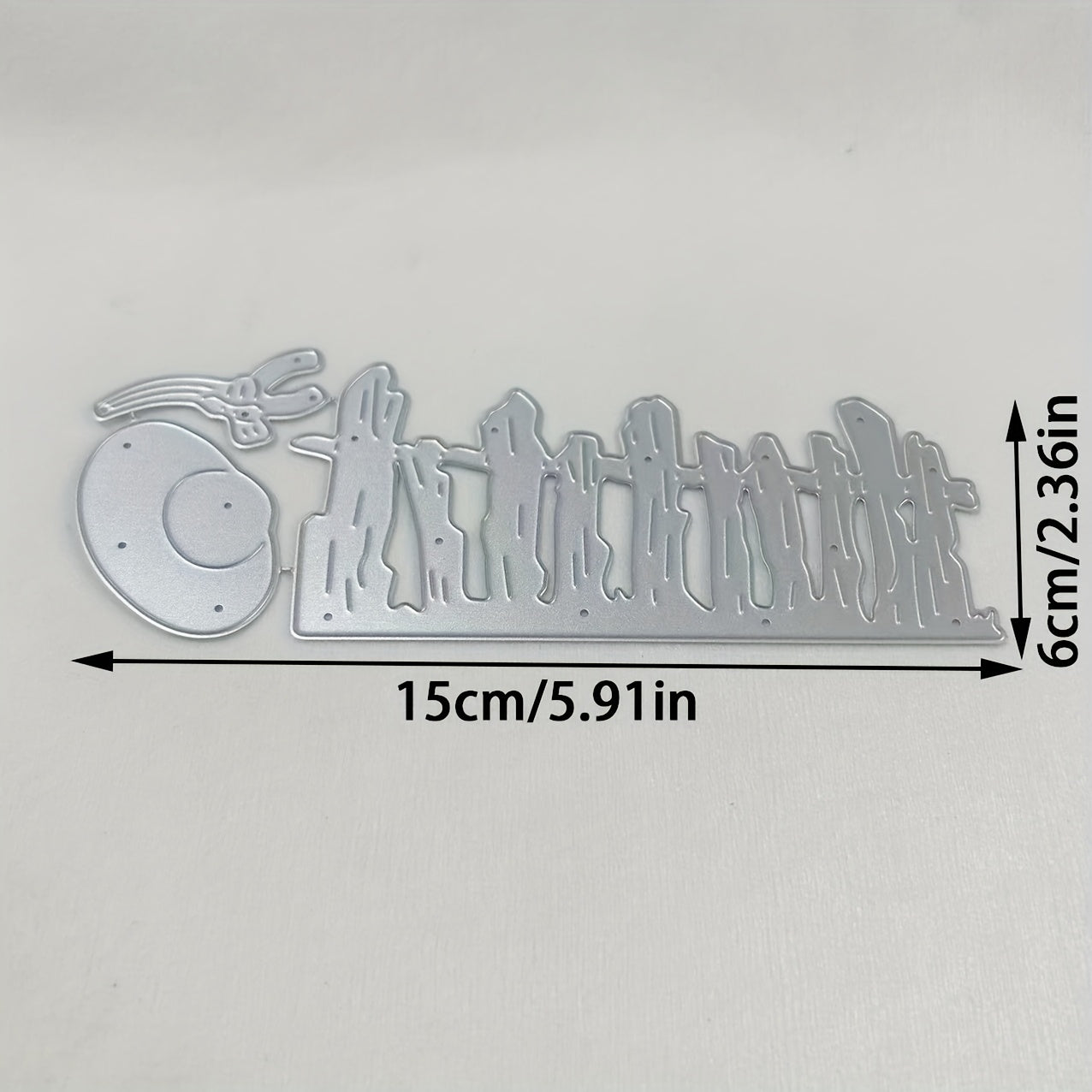 TEMU 1pc Fence And Straw Hat Metal Stencil, Diy Scrapbooking Embossing Die Cut, Handmade Greeting Card Making Metal Cutting Dies, Gift Card Making