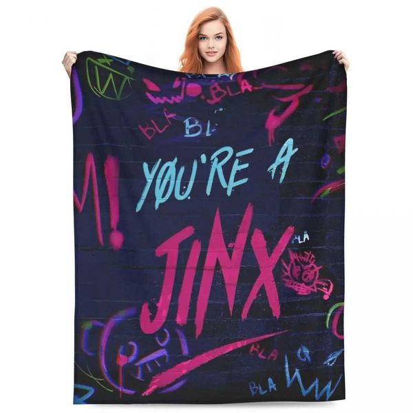 Arcane Jinx BaoBao blanket fantasy animation flannel fun soft throw blanket covering the entire season Y241223