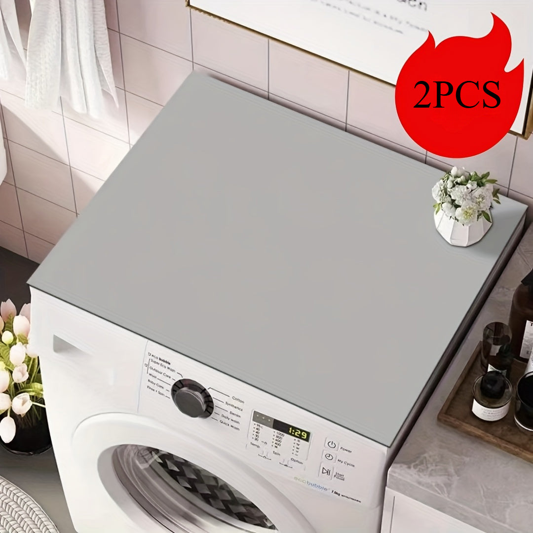 TEMU 2pcs Black-blue-gray Washer Or Dryer Top Mat Cover, Non-slip Laundry Room Kitchen Bathroom Absorbent Mat, Dish Drying-surface Protection, Soft