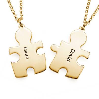 Puzzle Necklaces for Couples in 18ct Gold Plating