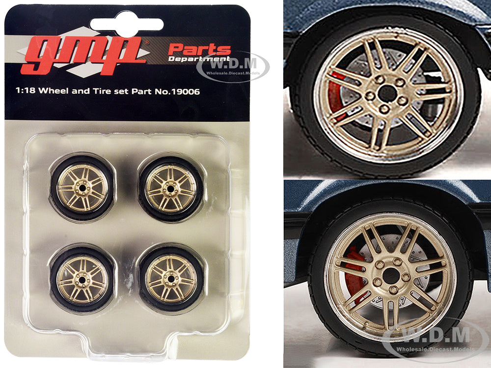 7-Spoke Custom Wheel &amp; Tire Set of 4 pieces from "1989 Ford Mustang 5.0 LX" 1-18 by GMP
