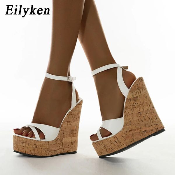 Eilyken New Ankle Buckle Strap Platform Wedge Sandals Women Fashion Open Toe Thick High Heels Party Dress Ladies Shoes fb9c