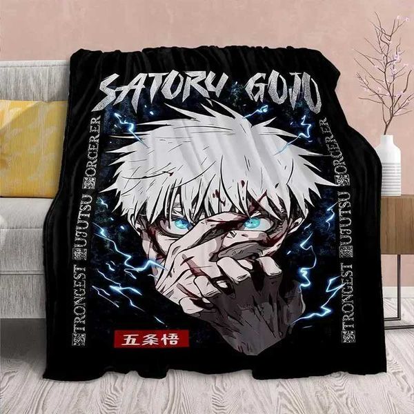 Cartoon Anime Jujutsu Kaisen Throws Blanket Soft Featuring Yuji Megumi Obara and Satoru Gojo Blanket for Travel Beding BedXJ241223