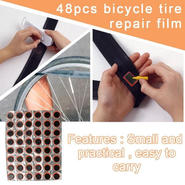 -Pack Bicycle Bike Tire Tyre Rubber Patch Piece Puncture 25mm Round-Square Rubber Bicycle Repair Tool Kits With Glue