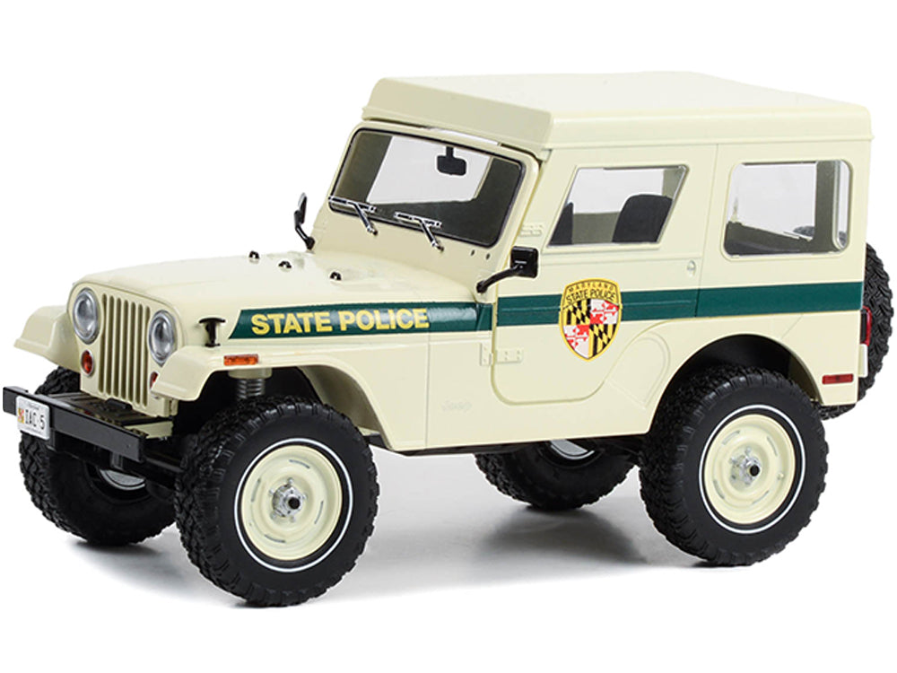 1983 Jeep CJ-5 Cream Hardtop Maryland State Police "Artisan Collection" 1-18 Diecast Model Car by Greenlight