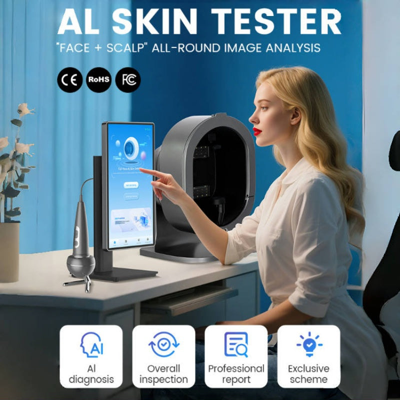 Skin Facial Analyzer 3D AI Face Analysis Device Dermatoscope Quantum Analyzer Scalp Analyzer Professional Skin Care Machine