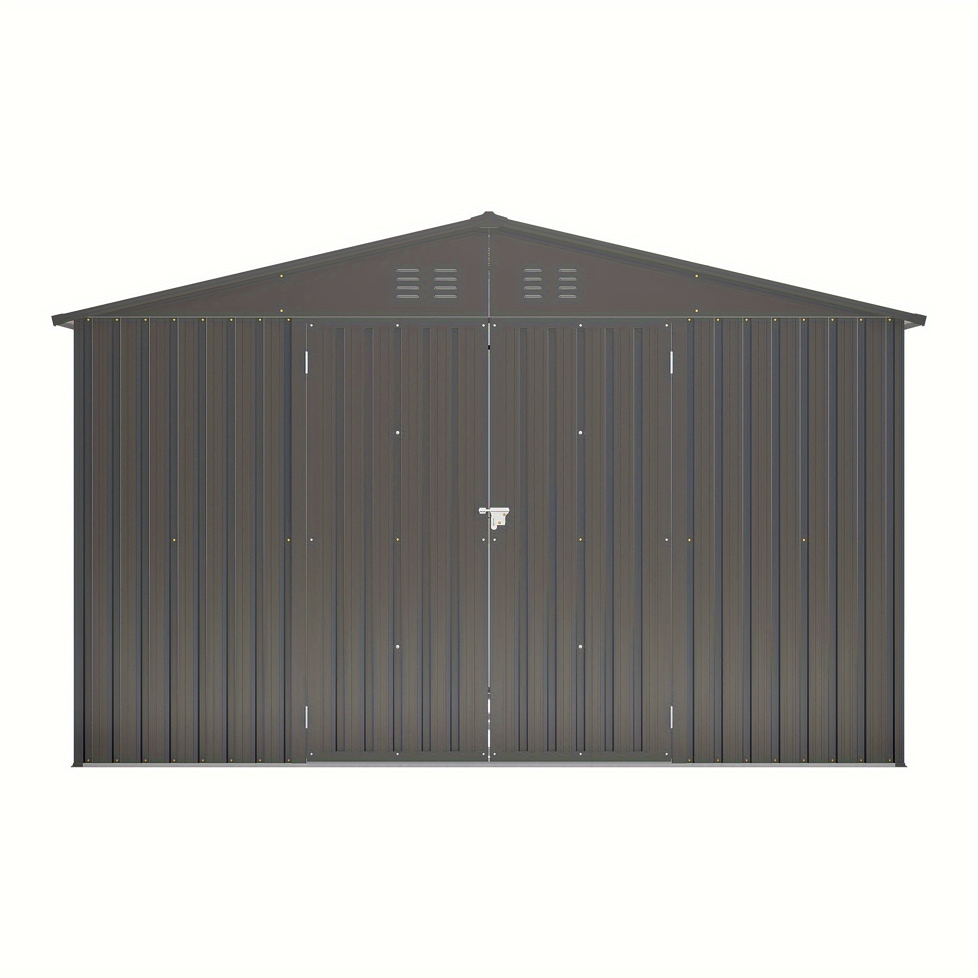 TEMU 10ft. W X 8ft. Black Metal Outdoor Storage Shed, Heavy Duty Tool Storage Shed With Lockable Door And Vent, Ideal For Backyard Deck Lawn Storage