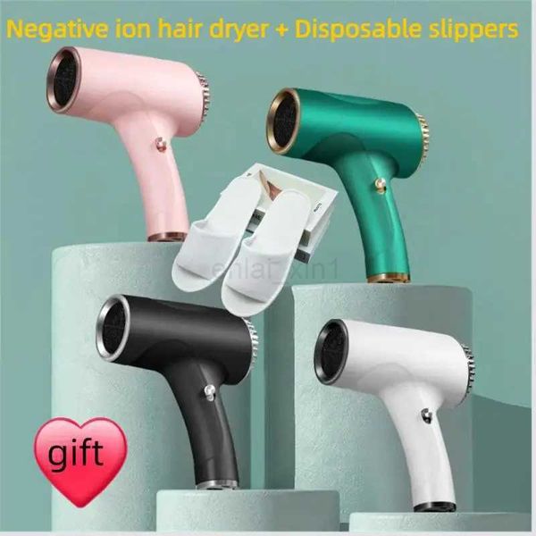 Professional Hair Dryer Hot Cold Wind Air Brush Hairdryer Negative Lonic Blow Dryer Strong PowerDryer + Disposable slippersY240729