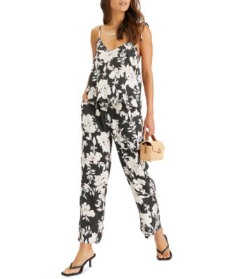 Printed Tie-shoulder Swing Cami Top In Night Jungle