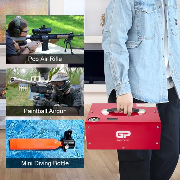 4500Psi 300Bar PCP Air Compressor Portable Car Electric High Pressure Compressor with Built-in Power Filling Diving Inflator