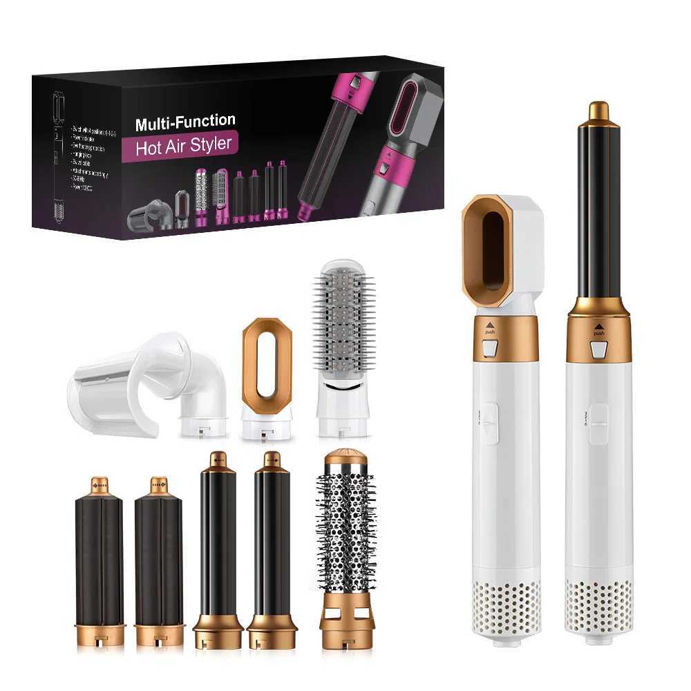 Electric Hair Dryer Brush Negative Ions Blow Dryer Comb 8 In 1 Hair Styler Hairdryer Hair Blower Brush Salon Dryers Curling IronXJ250305
