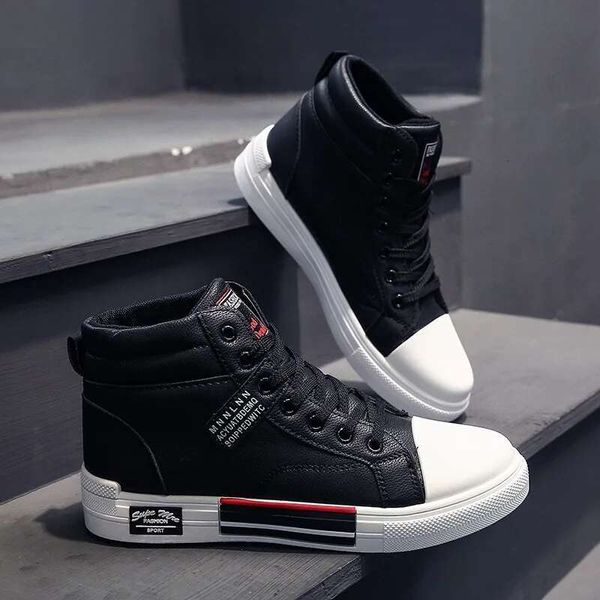 Autumn High-Top Casual for Men Non-Slip Male Sneakers 2023 New Winter Tenis Mascuo Fashion Leather Men&#039;s Canvas Shoes