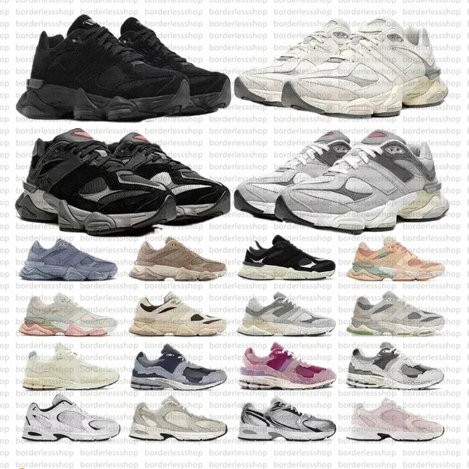 Designer Sneakers 9060 Running Shoes New Men Women Triple Black Leather White Sea salt Ivory Navy Quartz Pink Green Grey Size 36-47