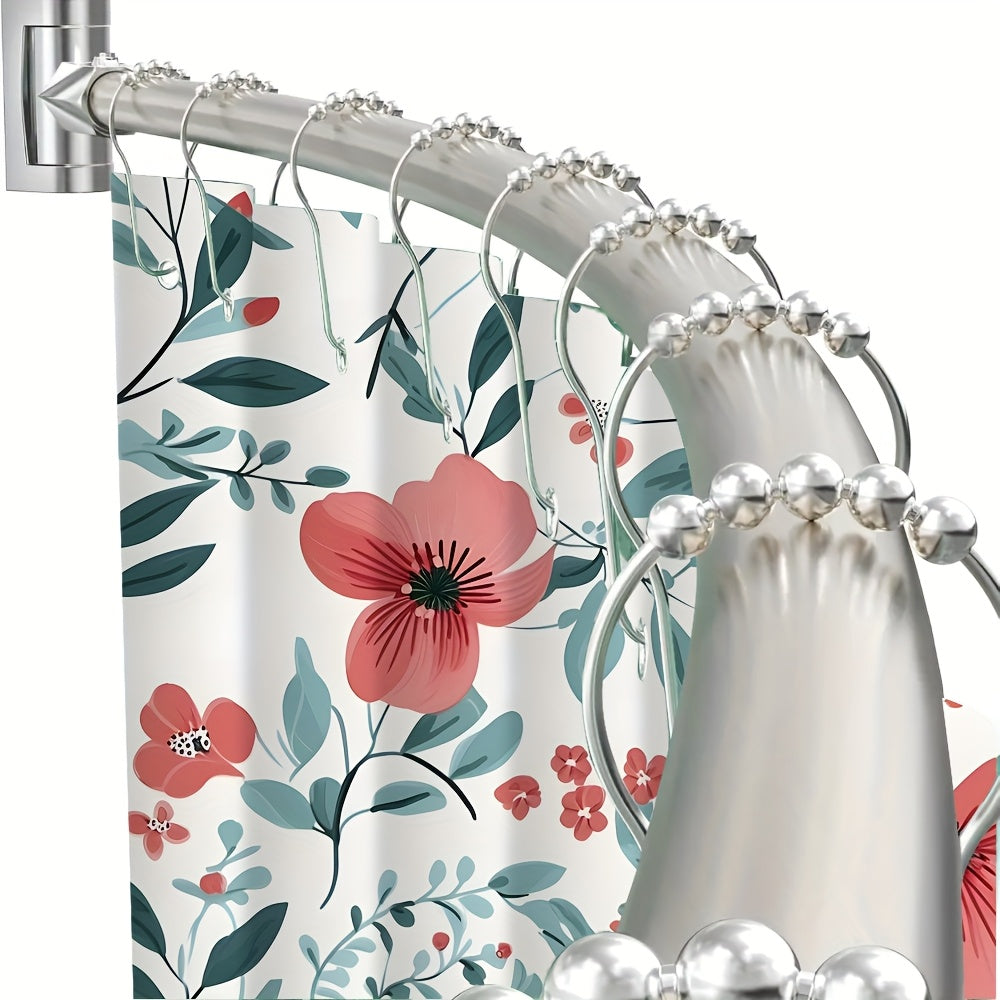 TEMU Adjustable Brush Nickel Curved Shower Curtain Rod 33-78 Inches - Rustproof, Easy-to-install, No Drilling Required, Ideal For Bathroom, Bathtub,