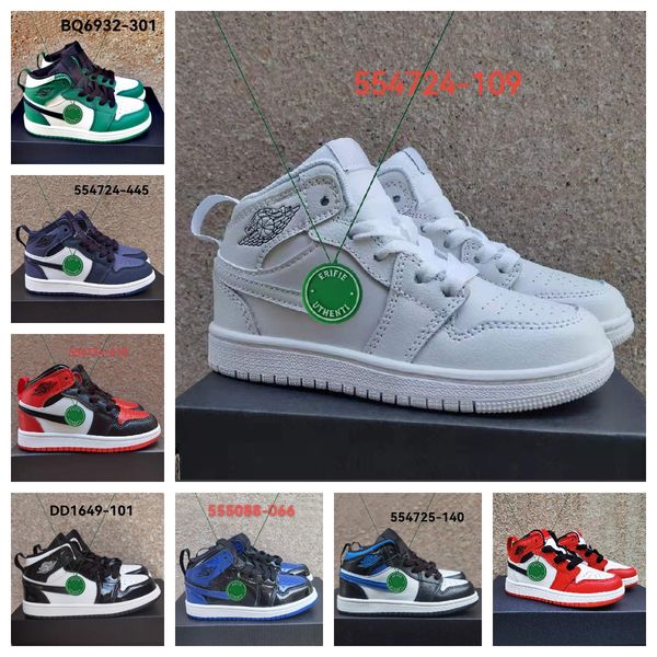 2023 Jumpman 1 Mid basketball shoes kids Children&#039;s shoe youth students sneaker big child Junior toddler skateboard trainers retro casu