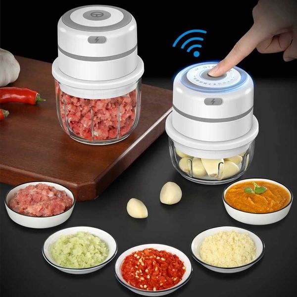Electric Kitchen Garlic Mini Processor Electric Meat Grinder Processor Meat Grinder Chopper Crusher Rechargeable Blender Gadget B240803
