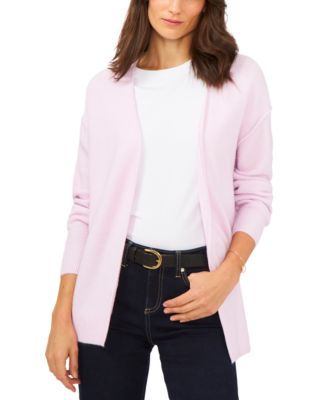 Cozy Open-Front Cardigan Sweater In Azalea Ice