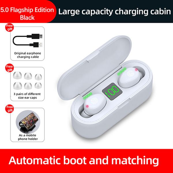 High Quality F9 TWS Wireless Earphone Bluetooth V5.0 Earbuds Bluetooth Headphone LED Display With 2000mAh Power Bank Headset With Microphone