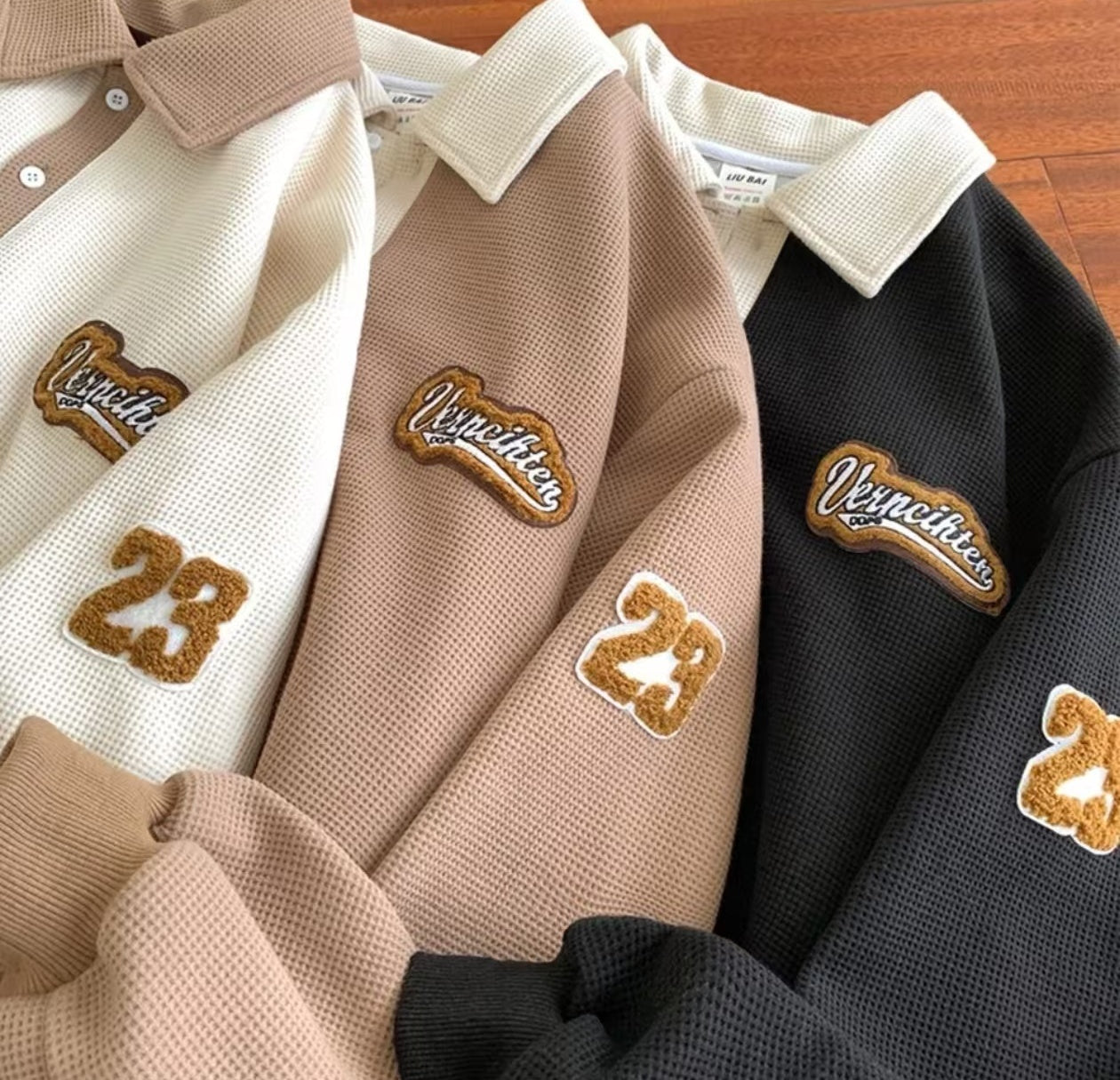 American retro collar polo shirt short sleeved men&#039;s fashion trend brand versatile loose and versatile T-shirt