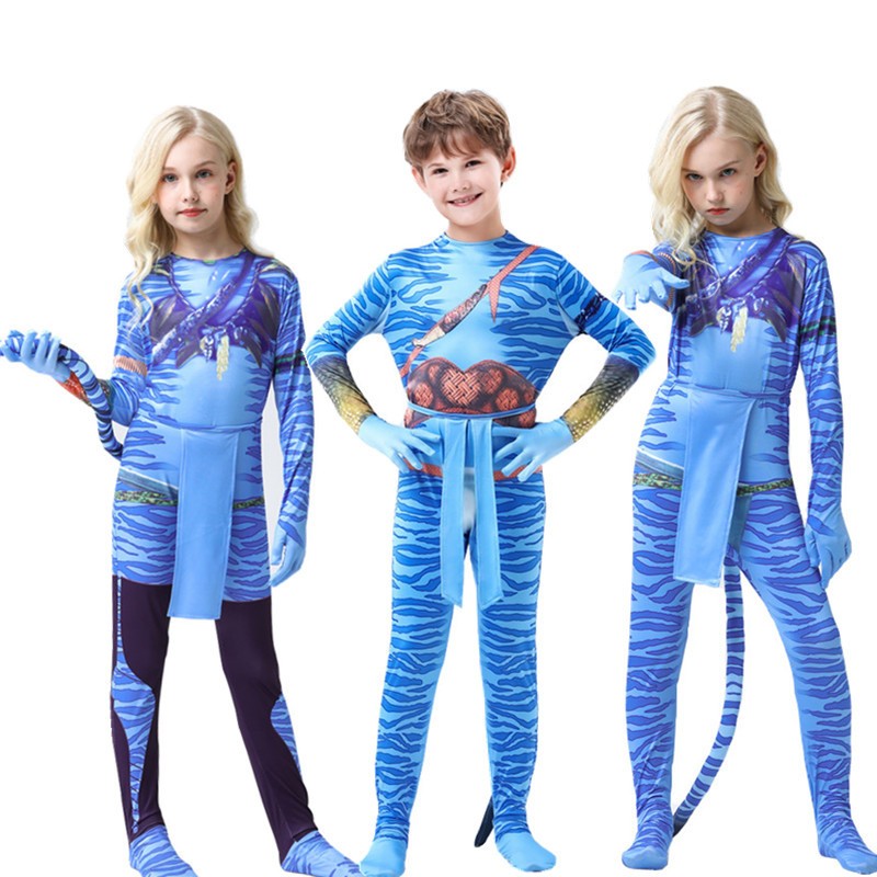 Children&#039;s performance costumes, blue anime games, role-playing costumes, COS boys and girls&#039; costumes