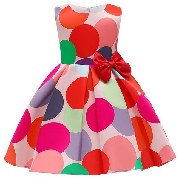 New Baby Girls Colorful Dot Dress Causal Princess Elegant Toddler Kids Wedding Ball Gown Infant Party Dresses Children Clothes M250114