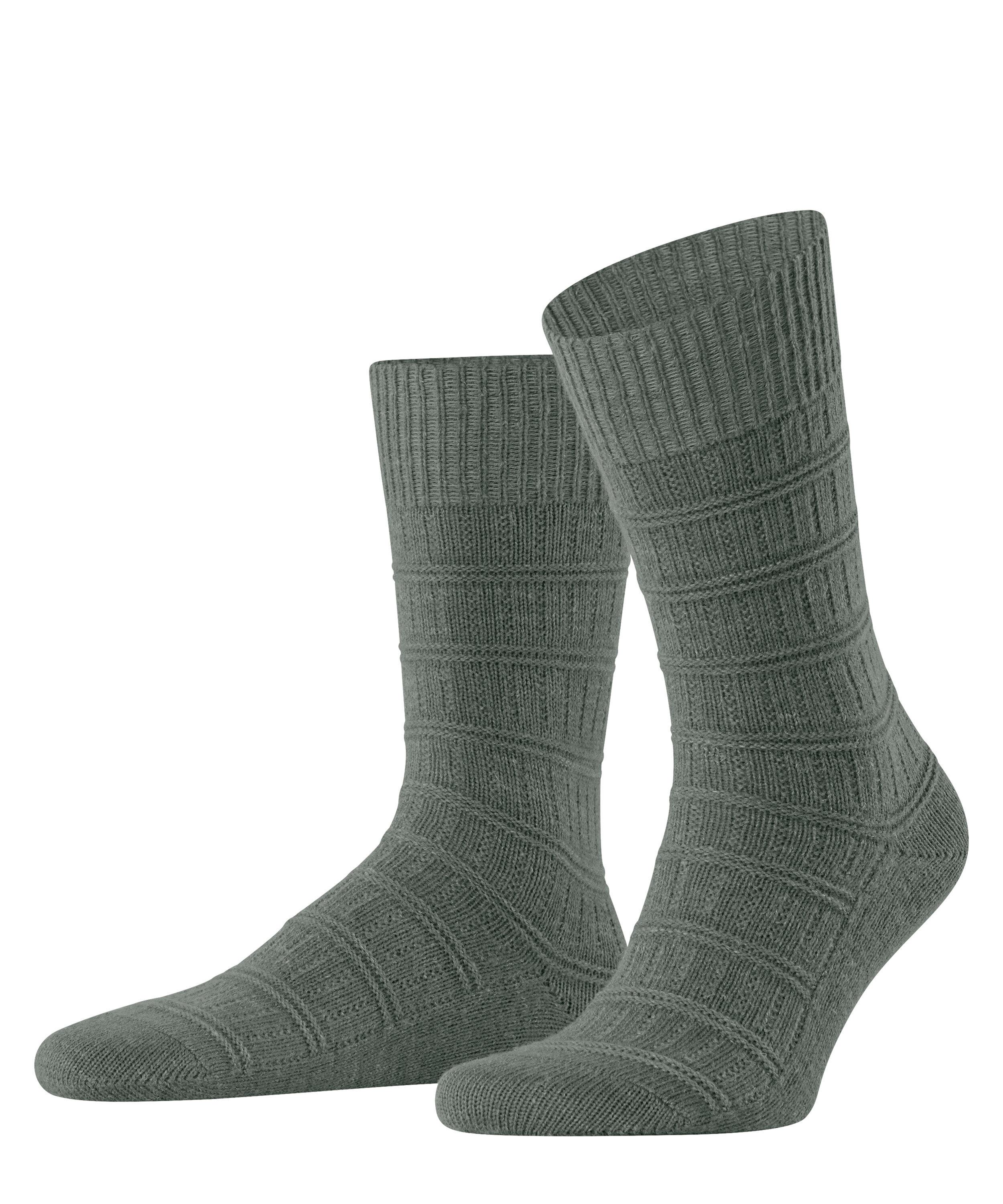 FALKE Link Attire Men Socks, 9.5-12, Green, Structure,Stripes, Wool