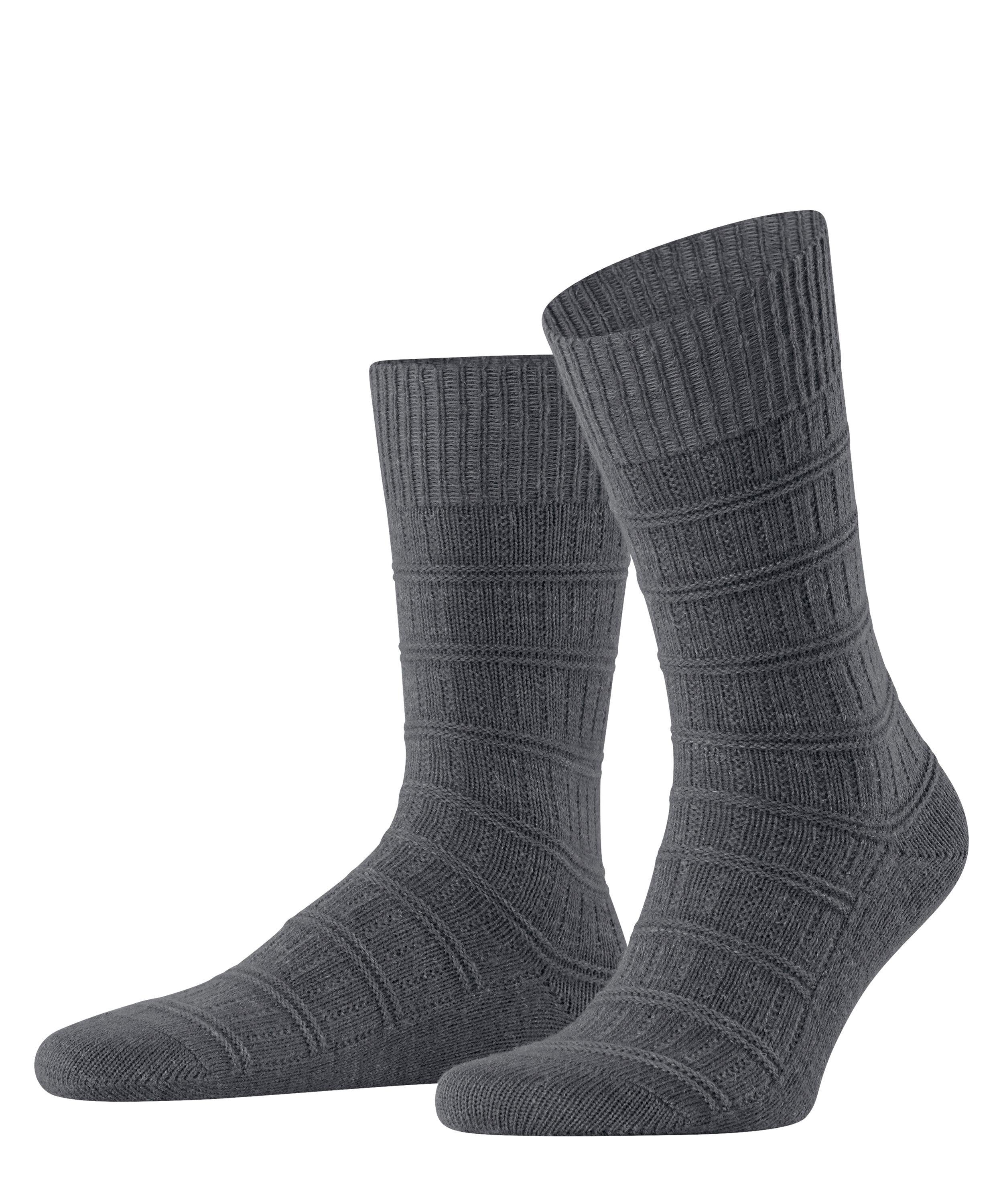 FALKE Link Attire Men Socks, 6.5-9, Grey, Structure,Stripes, Wool