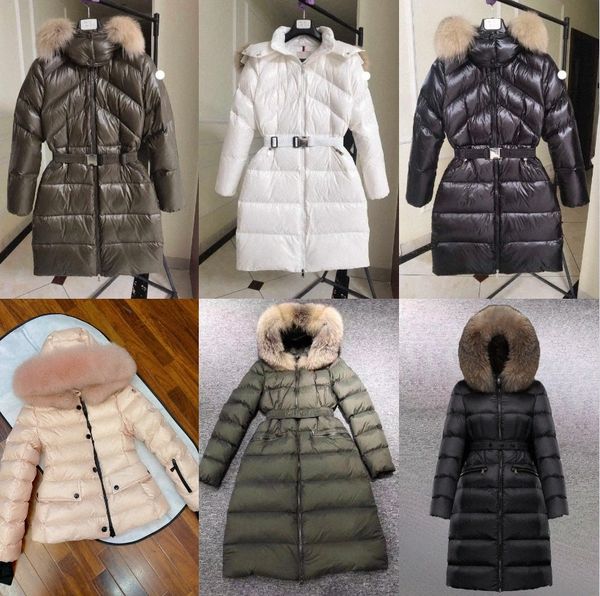 Womens Designer Down Jacket Winter Jackets Coats collar Warm Fashion Parkas With Belt Lady cotton Coat Outerwear Big Pocket Quality Q02H#