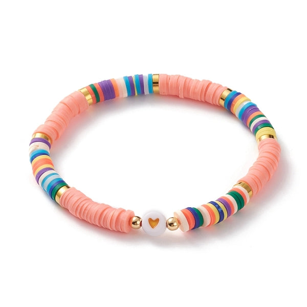 Polymer Clay Heishi Beads Stretch Bracelets