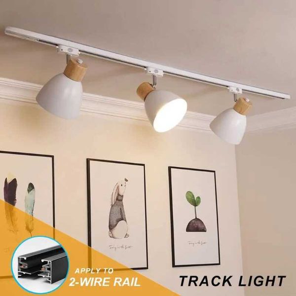 Nordic Solid Wood Living Room Background Wall LED Track Spotlight Creative No Main Light Lighting Track Strip Modern MinimalistCL240730