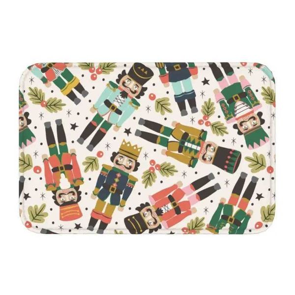 Customized Nutcracker Christmas Gift Door Mat Anti slip Holiday Gift Kitchen Bathroom Garden Carpet 40 * 60cm X241024