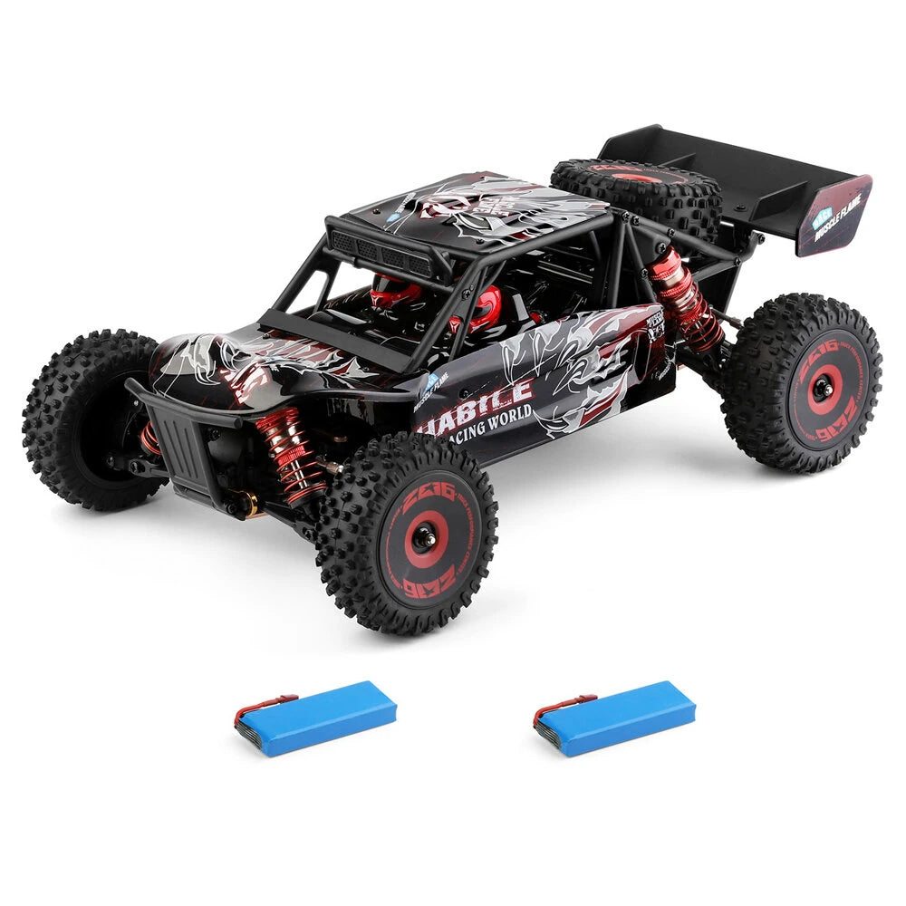 Wltoys 124016 V2 1-12 4WD 2.4G RC Car Brushless Desert Truck Off-Road Vehicle Models High Speed 75km-h Metal Chassis Two