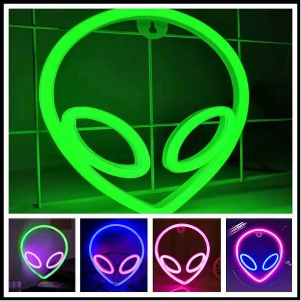 New Arrival Alien Neon Signs LED Sign Alien Neon Signs for Game Room Wall Decor Hip Hop Party Neon Signs For Green Wall Decor Z250118