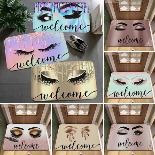 Eyelash area floor mat decorative carpet anti slip easy to clean area carpet suitable for living rooms home offices washable doorsX240801