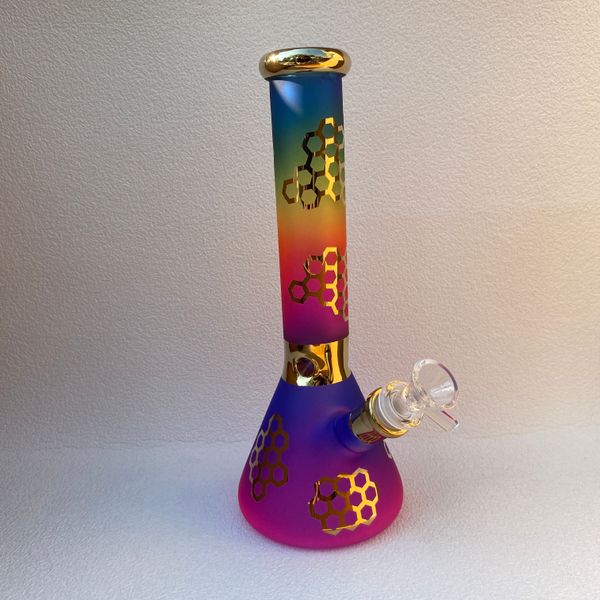 10.2 Inch Thick Glass Bong Hookahs Unique Shape Oil Rigs 14mm Bowls