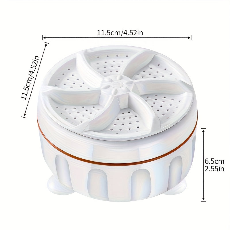 TEMU 1pc Portable Mini Turbo Washer, Usb Powered Cleaning Washing Machine For Underwear Socks, Mini Ultrasonic Turbo Washer