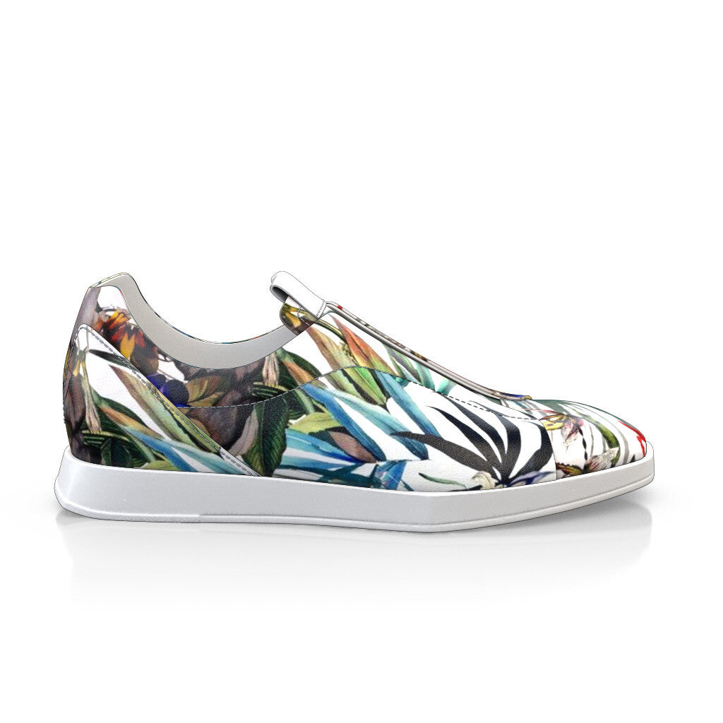 Baskets plates à enfiler Slippers Bout carré Homme Faites main en Italie en Cuir Imprimé - Sur Mesure, Enfiler - GIROTTI