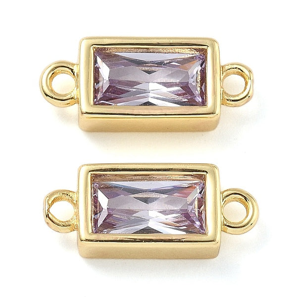Messing Pavé Glas Rechteck Verbinder Charms