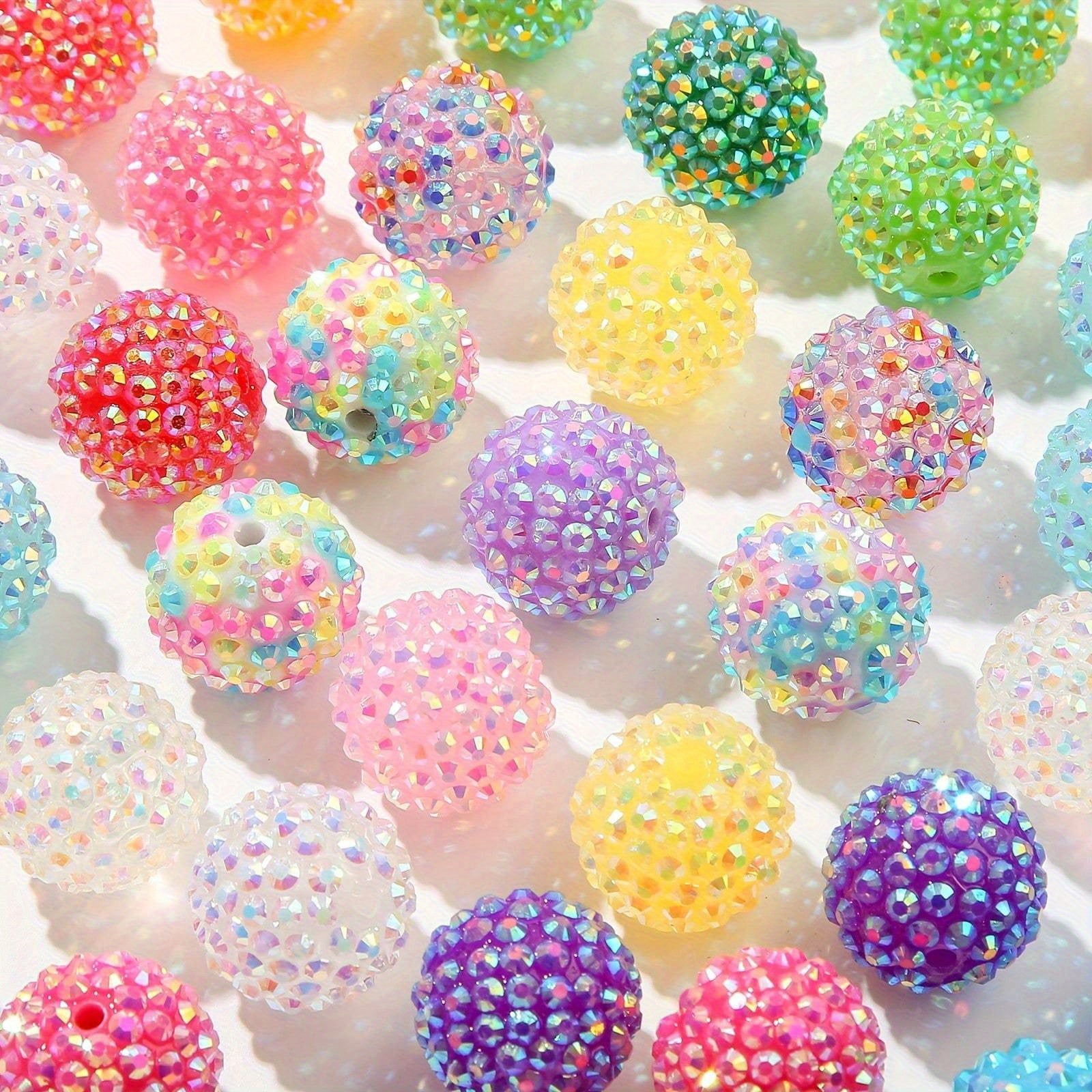 TEMU 10pcs Sparkling 20mm Disco Ball Beads - Acrylic Round & Chunky Bubblegum Beads For , Pens, And Crafts