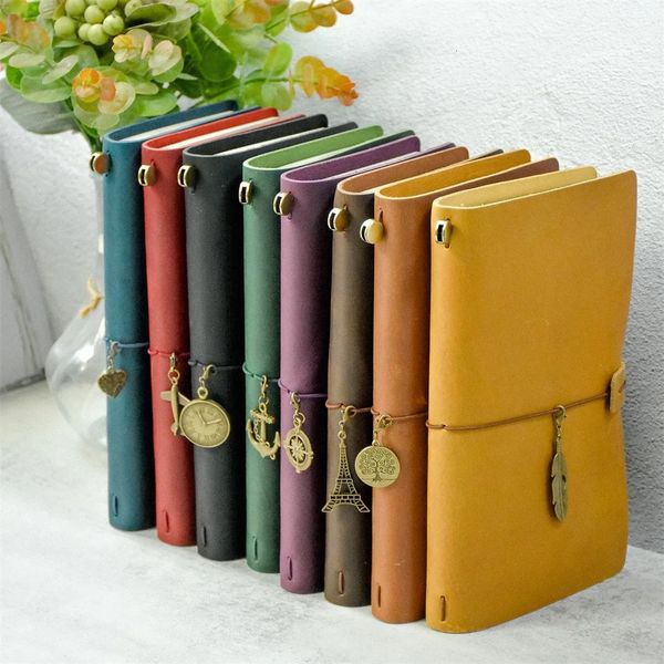 100% Genuine Leather Journal Refillable Travel Notebook Retro DIY Handmade Diary Sketchbook School Office Gift Customized 241126