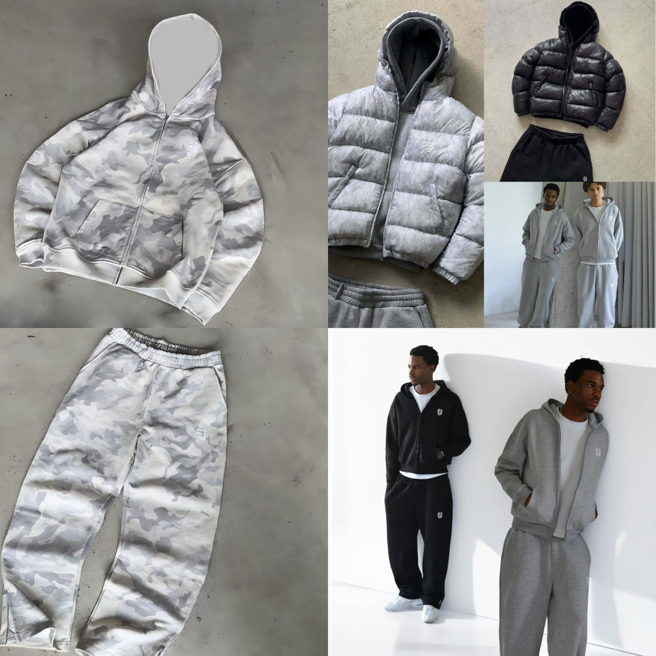 Men&#039;s Tracksuits Embroidered Sweatpants Two-piece Set Mens Hip-hop Oversized Casual Zipper Hoodie Tracksuit Men Clothing