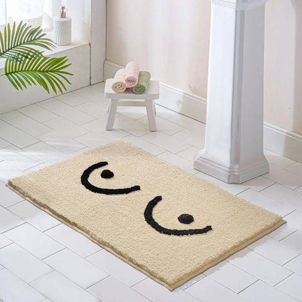 Bath Mats Fluffy Bathroom Mat Funny Letters Bathmat Bath Rug Entrance Floor Door Carpet Anti Slip Pad Aesthetic Kawaii Home Room Decor 23121
