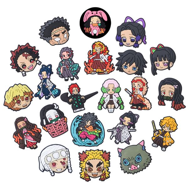 Wholesale PVC Kawaii Japan Anime Role Garden Shoe Charms Man shoe Decorations For Party Gift