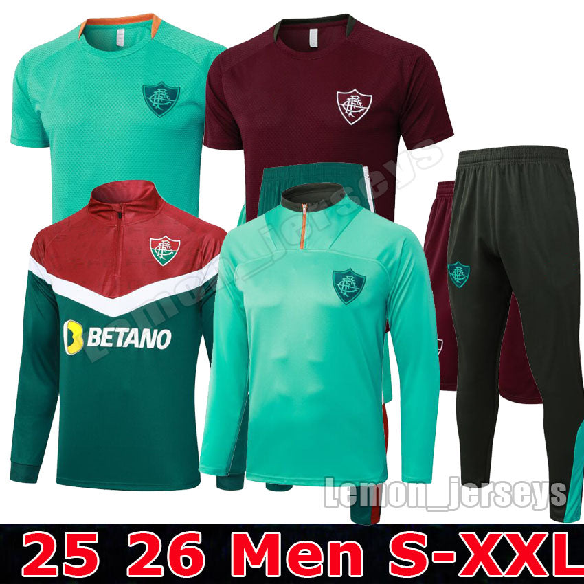 2025 2026 Fluminense Men&#039;s soccer training 25 26 Fluminense Short Sleeve Half-zipper long sleeve survetement foot chandal football tracksuit so