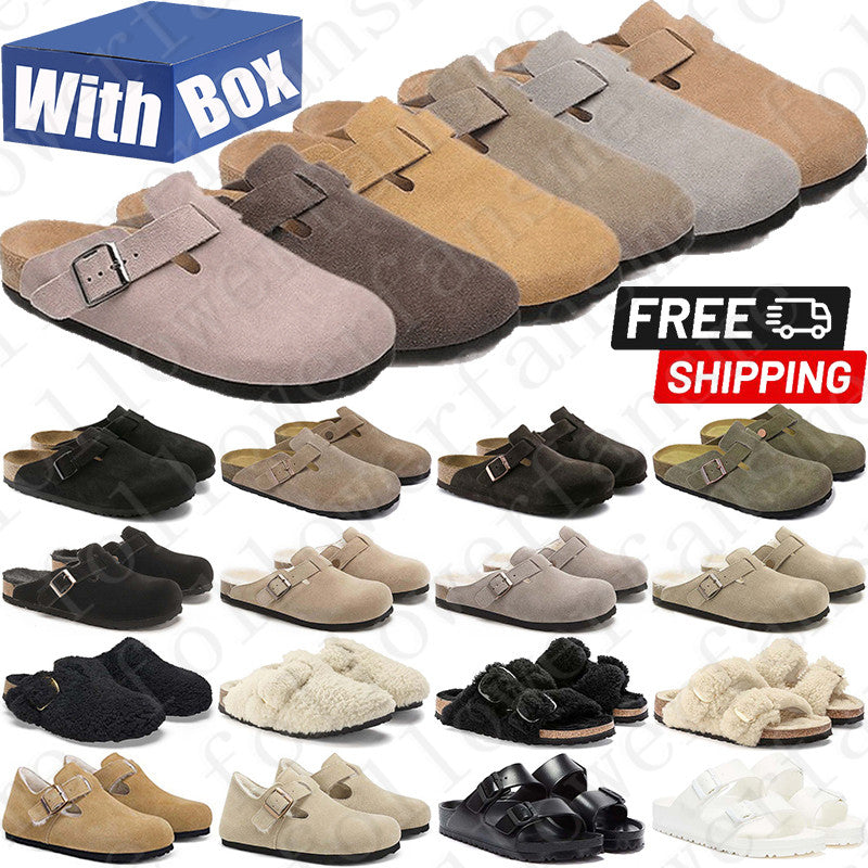 Free Shipping With Box Designer clog sandals clogs heels slippers slides shoes for mens famous womens black Boston sandal Arizona mules Flip Flops