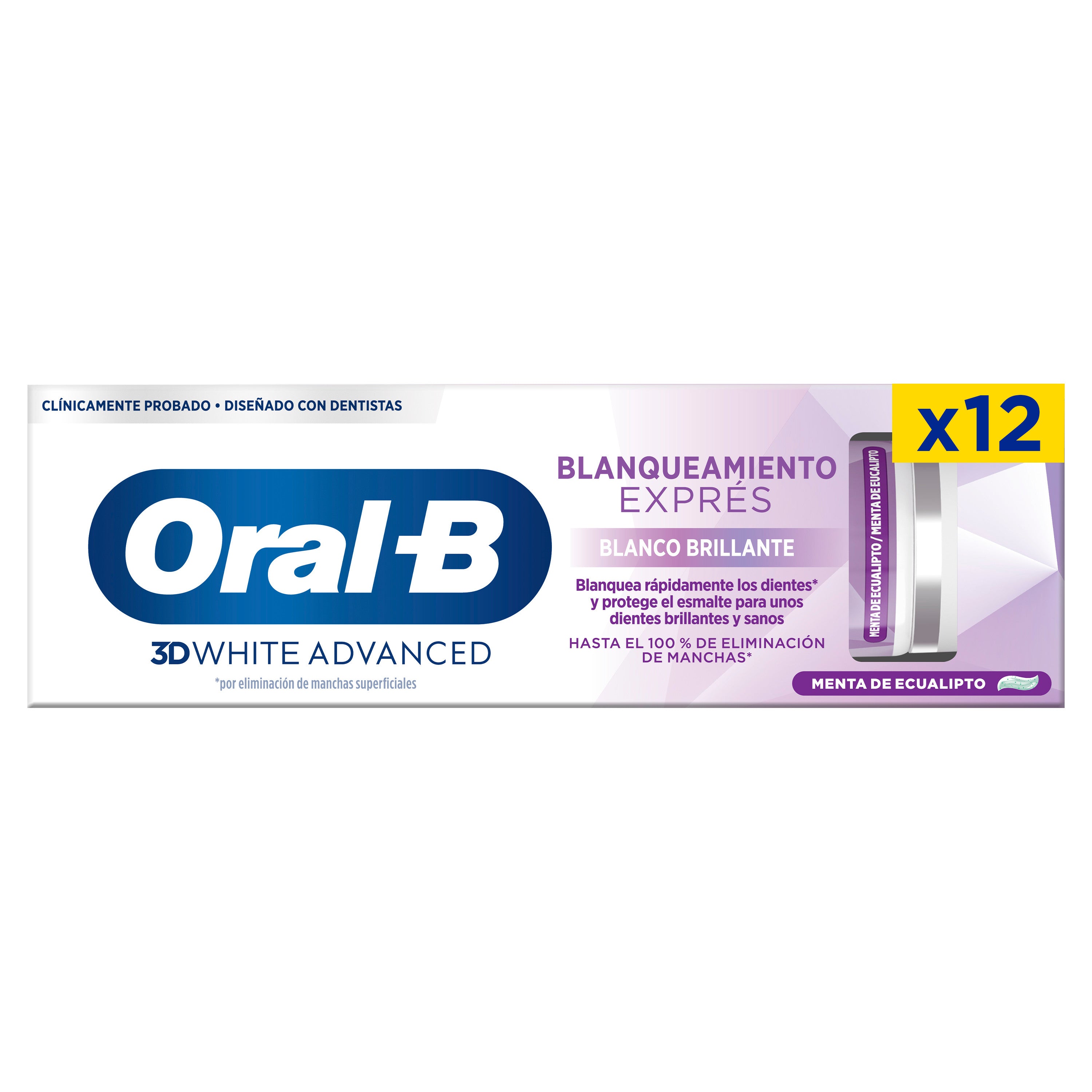 Oral-B Pasta de Dientes 3D White Brillante Blanqueamiento - Pack de 12