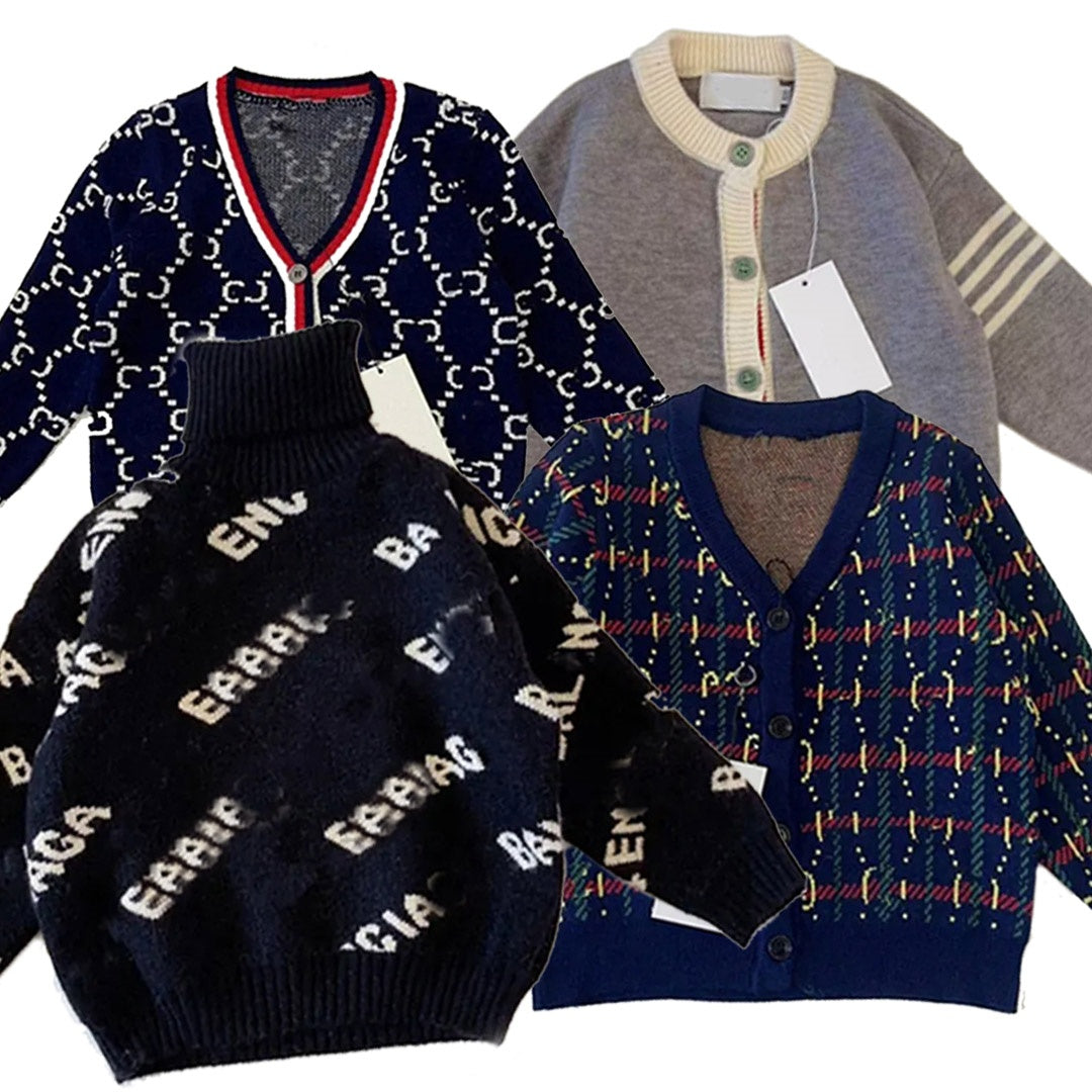 Children&#039;s designer sweater, baby clothing, children&#039;s sweater, long-sleeved luxurious top, warm and comfortable, hat style, suitable heig