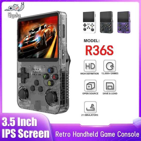 Portable Game Players R36S Retro Handheld Video Console Linux System 3.5-inch IPS Screen Pocket Player 64G 128GB Gaming Childrens Gift H2501