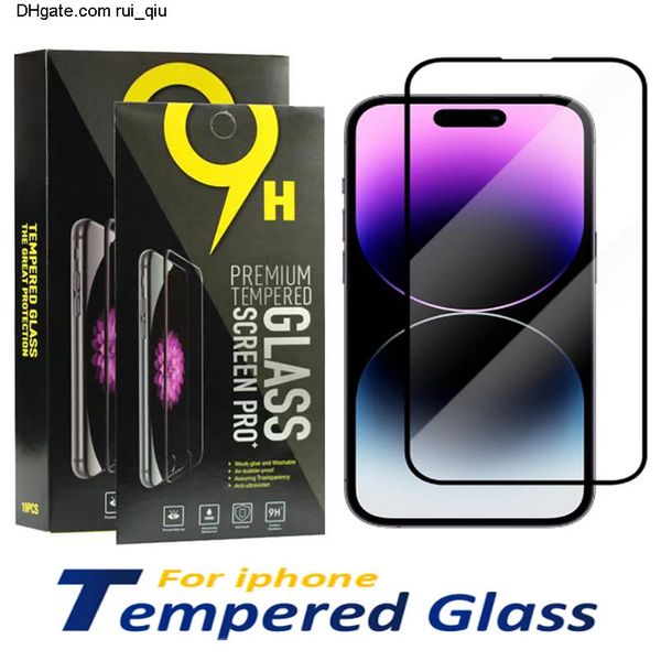 Screen tempered Glass Protector For iPhone 16 15 14 Pro Max 13 mini 12 11 XR XS X 8 7 Plus Samsung Galaxy S24 S23 9H Screen Protector 9D Ful